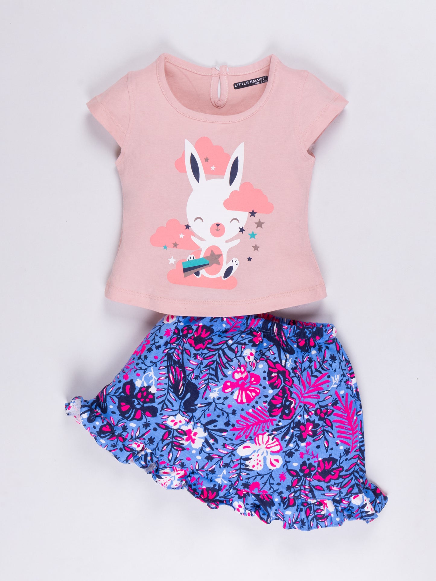 Girls Cotton Printed Top & Skirt Set