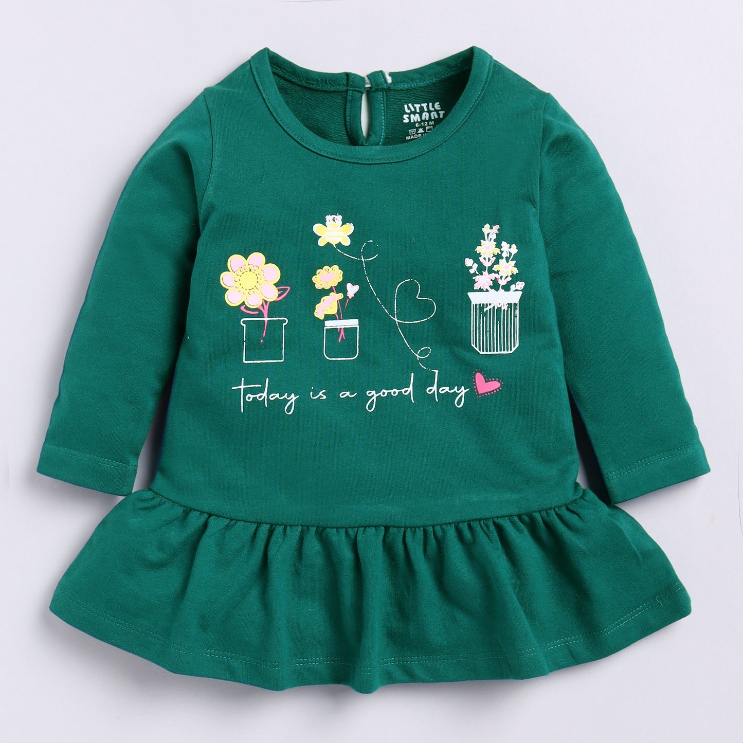 Baby Girl Full Sleeves Frock With Bloomer