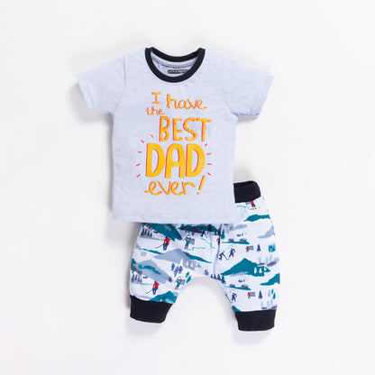 Boys Printed Diaper Baba Suit Set