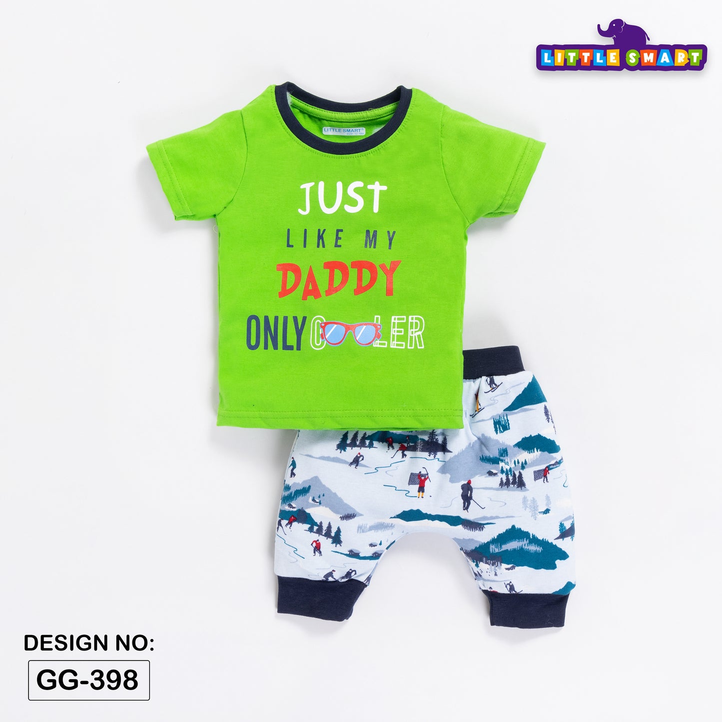 Boys Printed Diaper Baba Suit Set