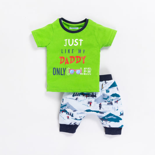 Boys Printed Diaper Baba Suit Set